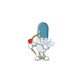 Charming picture of vitamin pills Cupid mascot design concept with arrow and wings