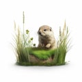 Charming Prairie Dog In Surreal 3d Landscape