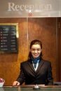 Charming pretty receptionist posing