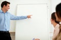 Charming professional man pointing at whiteboard Royalty Free Stock Photo