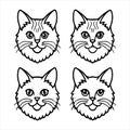 A charming and professional vector illustration of a Selkirk Rex cat. Royalty Free Stock Photo