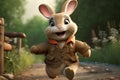 Charming rabbit character in a retroinspired