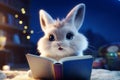 Charming rabbit character wearing gles and Royalty Free Stock Photo
