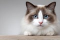 Charming Ragdoll Cat Close-Up Portrait, Showcasing Its Gentle Expression and Stunning Markings Royalty Free Stock Photo