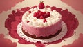 Charming Raspberry Cake Vector Art.AI Generated Royalty Free Stock Photo