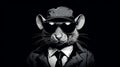 Charming Rat In Sunglasses: A Noir Comic Book Illustration