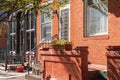 Harrisburg, PA - September 26, 2021 : Typical quaint row houses and commercial building in a city neighborhood.