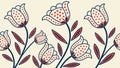 Charming repeated floral pattern featuring elegant tulip-like flowers. vector design Generative AI Royalty Free Stock Photo