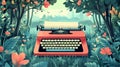 Charming Retro Typewriter Vector Illustration for Creative Designs Royalty Free Stock Photo