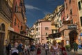 Charming Riomaggiore fishing village with colorful buildings Royalty Free Stock Photo