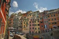 Charming Riomaggiore fishing village with colorful buildings Royalty Free Stock Photo