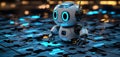 A Charming Robot Assembles Puzzles with Glowing Pieces