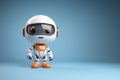 Charming Robot Character. 3D Chatbot GPT Mascot. Technology Banner with Copy Space. AI Generated