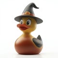 Charming rubber duck in a witch costume, isolated on a transparent backdrop Royalty Free Stock Photo