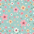 Scattered Polka Floral Creative Pattern Royalty Free Stock Photo
