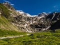 Charming scenery of big waterfalls, wild rivers, deep valleys and picturesque meadows of Alps