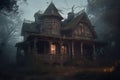 - charming scenes from the haunted house, 7 generative ai Royalty Free Stock Photo
