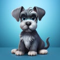 Charming Schnauzer Dog Cartoon Illustration With Skunk Dog 3d Art