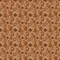 Christmas Repeat Pattern Classic Gingerbread Treats and Holiday Icons in a Warm Monochrome Scheme Royalty Free Stock Photo