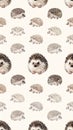Cute Watercolor Hedgehog Pattern Seamless Background Royalty Free Stock Photo