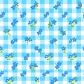 Forget-Me-Not Gingham Pattern Royalty Free Stock Photo