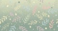 Pastel Whimsical Leaves and Stars Seamless Pattern Royalty Free Stock Photo