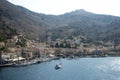 Charming, secluded Symi island, Greece  View of the beautiful port Royalty Free Stock Photo