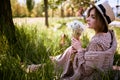 Charming Sensual Young Woman Lying On Grass With Dandelions Royalty Free Stock Photo
