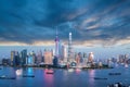 Charming shanghai skyline in twilight Royalty Free Stock Photo