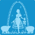 Charming shepherdess with a staff Royalty Free Stock Photo