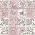 Vintage Swirls Seamless Pattern: Victorian-Inspired, Pastel Colors, Antique Wallpaper Royalty Free Stock Photo