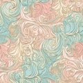 Vintage Swirls Seamless Pattern: Victorian-Inspired, Pastel Colors, Antique Wallpaper Royalty Free Stock Photo