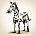 Charming Sketch Of A Zebra With A Unique Snout