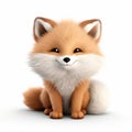 Charming Small Fox Cartoon Illustration In Soft Focus Style