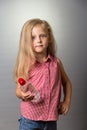 Charming small girl with long hair