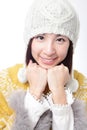 Charming smile face of young girl in sweater Royalty Free Stock Photo
