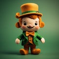 Super Cute Leprechaun Plush Doll Art 3d Render