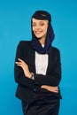 charming stewardess of arabian airlines in Royalty Free Stock Photo