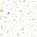 A charming storybook-inspired dot pattern, where each dot contains tiny whimsical doodles like stars