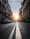 Charming street in the city of Catania, Italy