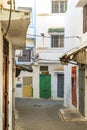 Charming street with colorful doors in Moulay Idriss, Morocco, Africa Royalty Free Stock Photo