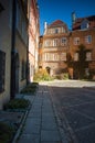 A charming street, a nook in the center of Warsaw. Nice colors at sunset.