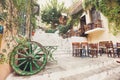 Charming street in the old district of Plaka in Athens, Greece Royalty Free Stock Photo