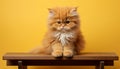 Charming studio close up of an irresistibly cute cat posing on an isolated solid color backdrop