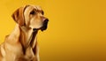 Charming studio shot of an irresistibly cute dog posing on an isolated solid color background