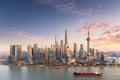 Charming sunset view of shanghai skyline Royalty Free Stock Photo