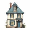 Charming 19th Century French C15 House Illustration In Realistic Fantasy Style