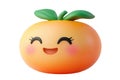 Cute smiling tomato emoji with lively features and bright colors in a playful setting
