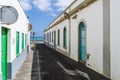 Traditional street with whitewashed houses and colorful windows and doors in Arrecife, Lanzarote, Canary Islands, Spain Royalty Free Stock Photo