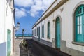 Traditional street with whitewashed houses and colorful windows and doors in Arrecife, Lanzarote, Canary Islands, Spain Royalty Free Stock Photo